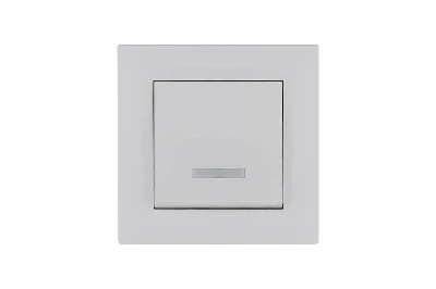 Выключатель 1-клав. с подсветкой Karea RIZZ бел. Makel 88001021