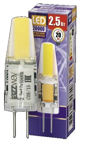 Лампа светодиодная PLED-G4 COB 2.5Вт капсульная 5500К холод. бел. G4 200лм 12В JazzWay 2855770 3