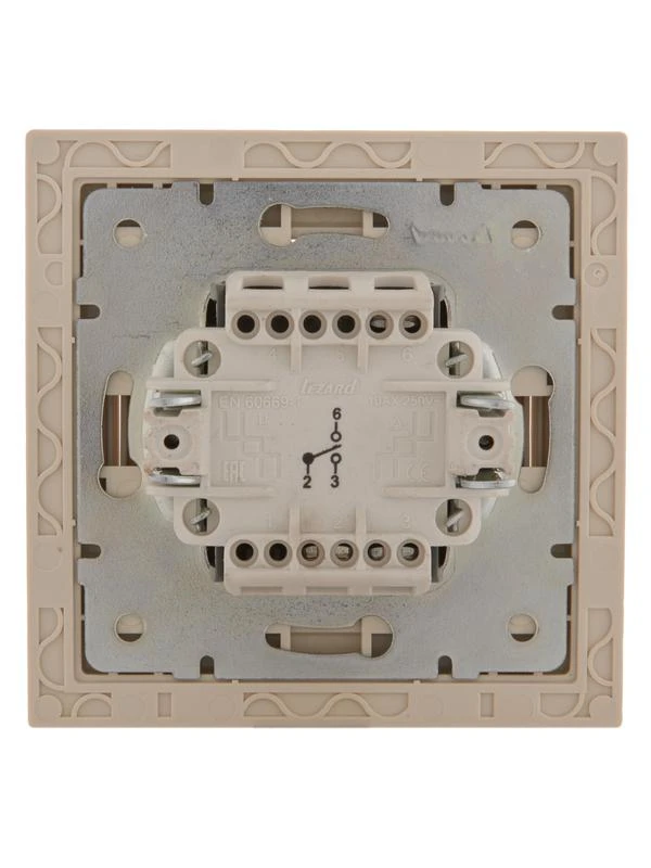 Переключатель проходной 1-кл. СП Rain IP20 крем. LEZARD 703-0303-105 1