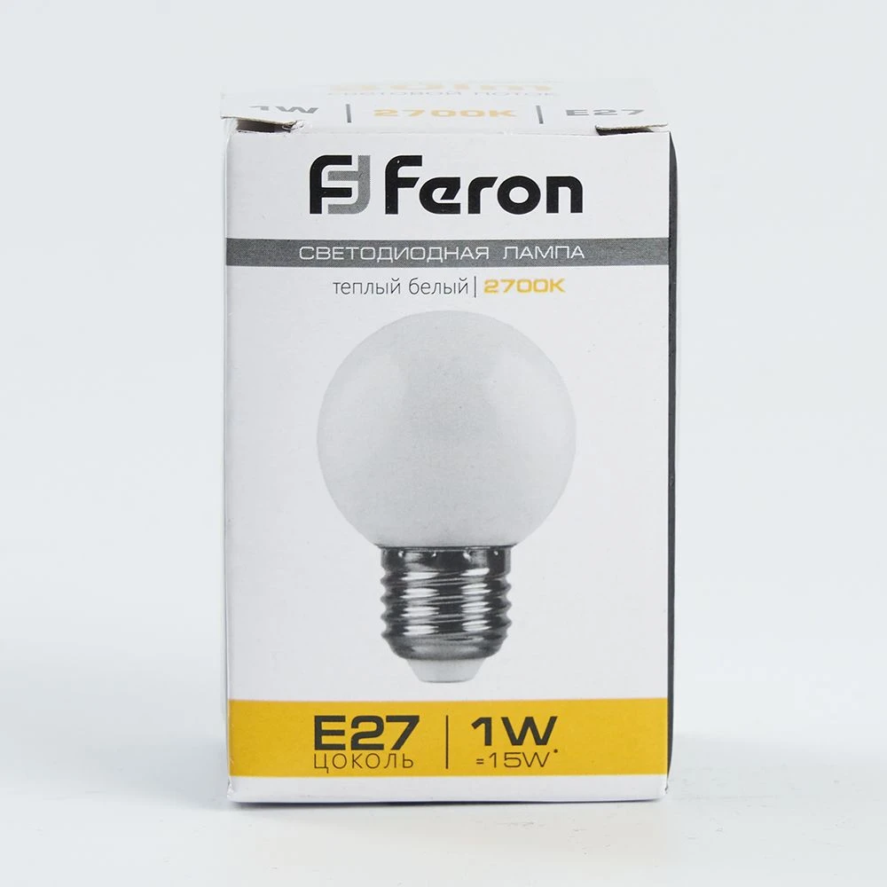 Лампа светодиодная Feron LB-37 Шарик матовый E27 1W 230V 2700K 25878 3
