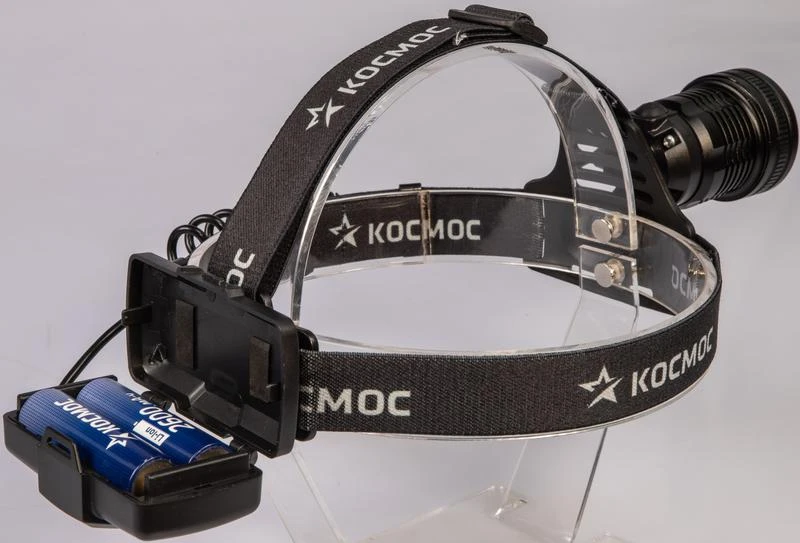 Фонарь налобный аккум. 10Вт P50 LED/Li-ion18650 2х1000мА.ч алюм. КОСМОС (KOC855Lit) 4
