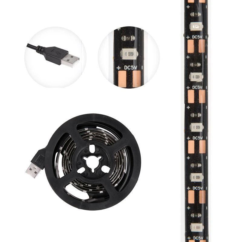 Лента светодиодная с USB коннектором 5В 8мм IP65 SMD 2835 60LED/m красн. Lamper 141-381 2
