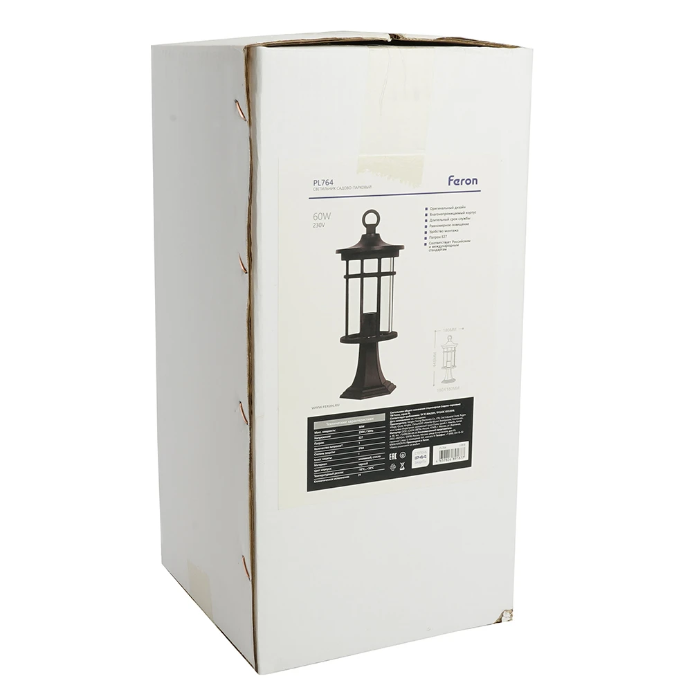 Светильник садово-парковый Feron PL764 на постамент 60W 230V E27, черный 51818 11