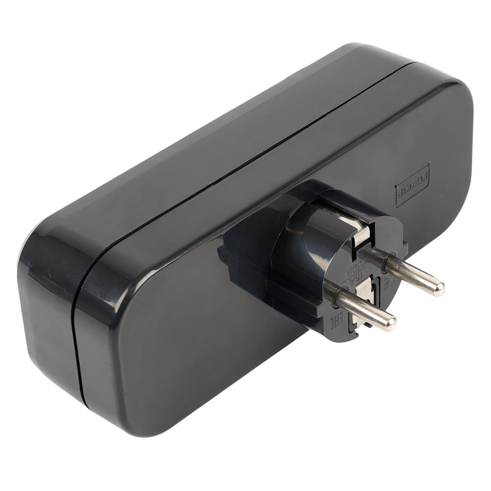 Разветвитель сетевой 3-местный с/з STEKKER ADP16-23-20, 250V, 16A, ABS пластик, черный 50681 2