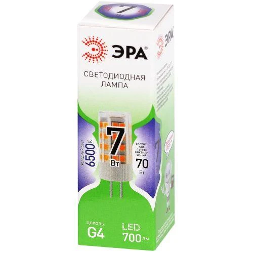 Лампа светодиодная GREEN LINE LED G4-JC-7W-865-12V GL G4 7Вт капсула 6500К холод. бел. Эра Б0067194 1