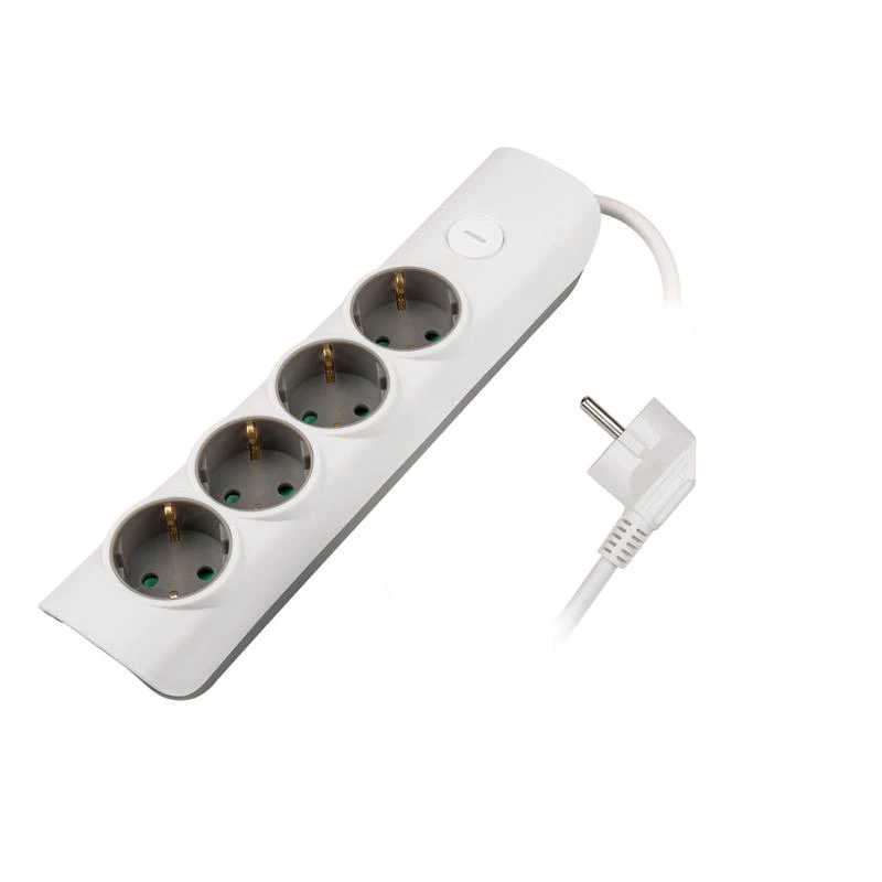 Удлинитель 4х1.4м с заземл. с выкл. бел. ET-04-140W JAZZway 5051799 1