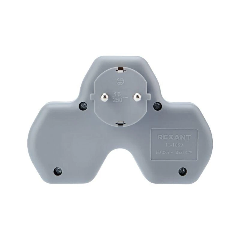 Разветвитель 2-м с заземл. 16А IP20 2хUSB 2.4А защ. шторки бел. Rexant 11-1089 5