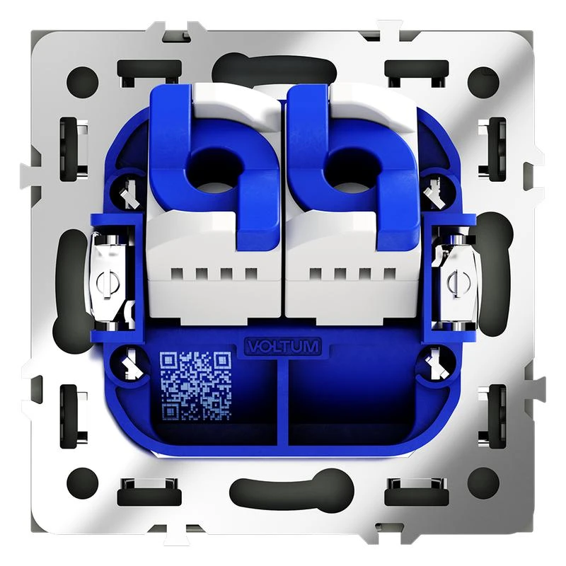 Розетка компьютерная 2-м СП S70 RJ45 + RJ45 кат.6 механизм черн. матов. Voltum VLS060208 3