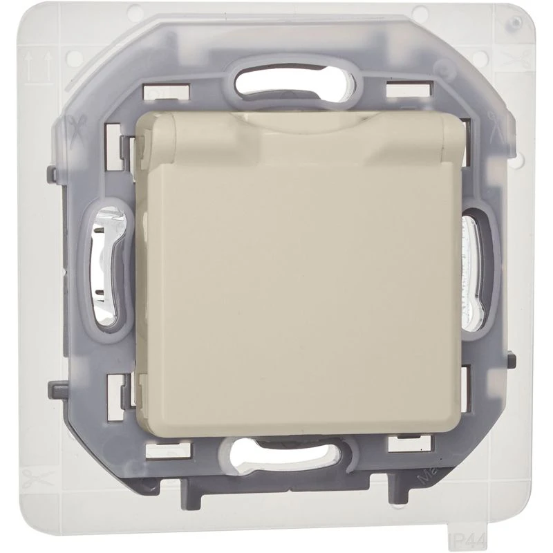 Розетка 1-м СП Inspiria 16А IP44 250В 2P+E защ. шторки с крышкой немецк. стандарт механизм сл. кость IEK 673741 5
