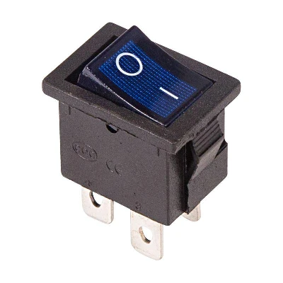 Выключатель клавишный 250В 6А (4с) ON-OFF син. с подсветкой Mini (RWB-207 SC-768) Rexant 36-2191