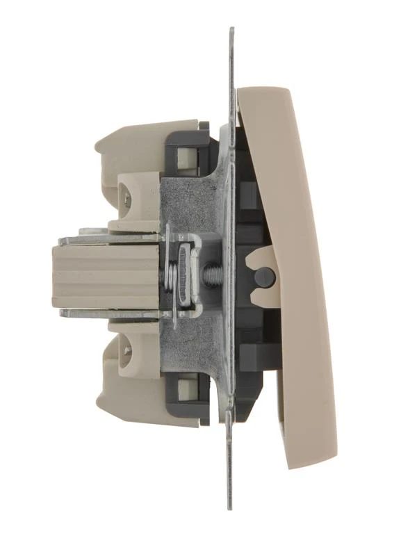 Переключатель проходной 1-кл. СП Rain IP20 механизм крем. LEZARD 703-0388-105 2