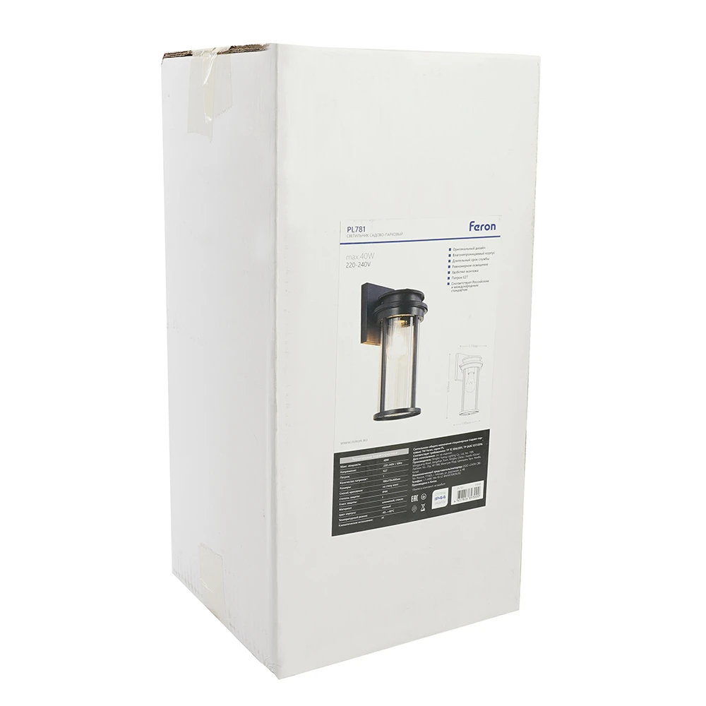 Светильник садово-парковый Feron PL781 на стену вниз 40W 220-240V E27, черный 51838 10