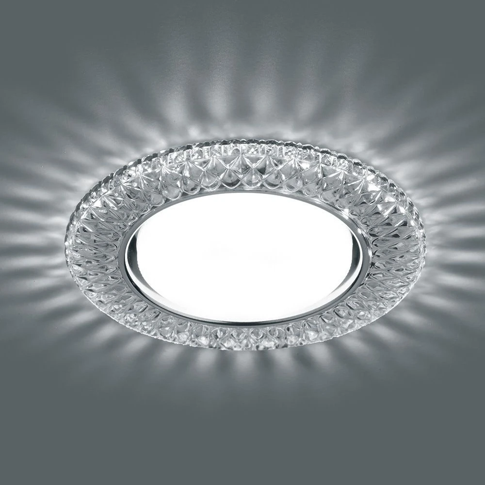 Светильник встраиваемый с белой LED подсветкой Feron CD4043 потолочный GX53 без лампы, прозрачный, хром 41305 1