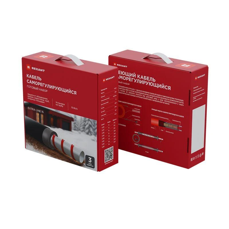 Кабель греющий саморег. Extra Line (комплект для труб) 15MSR-PB 15M (15м/225Вт) REXANT 51-0621 5