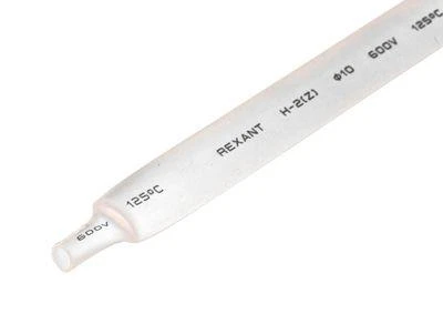 Трубка термоусадочная ТУТ нг 10.0/5.0 бел. 1м REXANT 21-0001 1