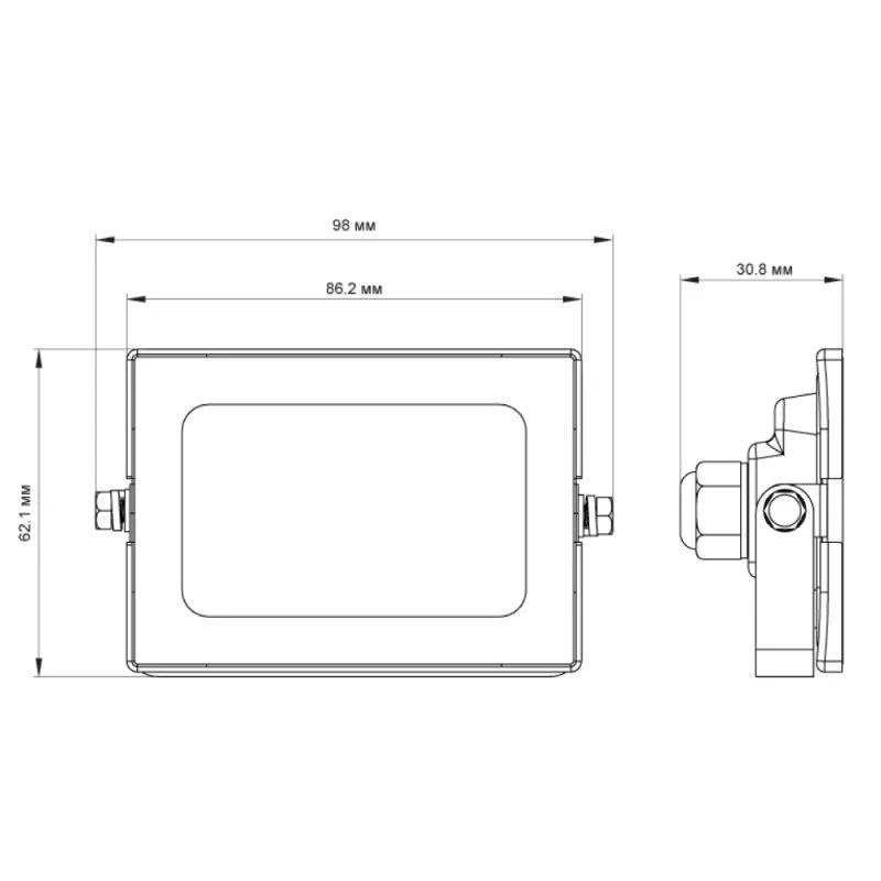 Прожектор LFL-1001 С02 LED 10Вт IP65 6500К 630лм метал. корпус черн. Ultraflash 12313 1