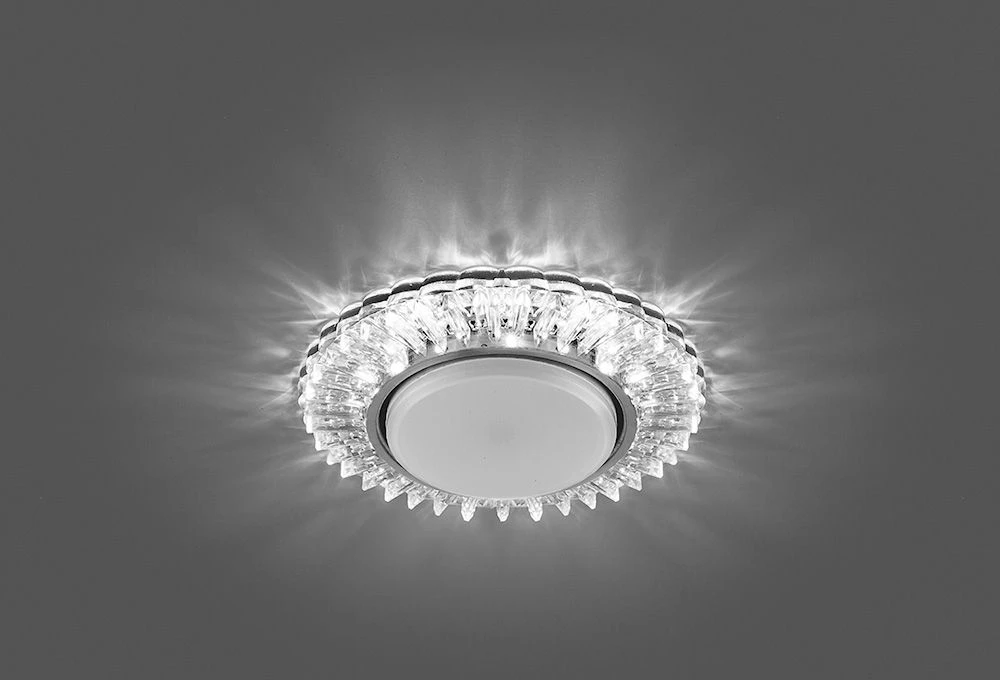 Светильник встраиваемый с белой LED подсветкой Feron CD4025 потолочный GX53 без лампы прозрачный 29539 3