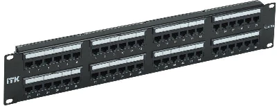 Патч-панель 2U кат.5E UTP 48 портов Dual IDC слайд лейбл ITK PP48-2UC5EU-D05L