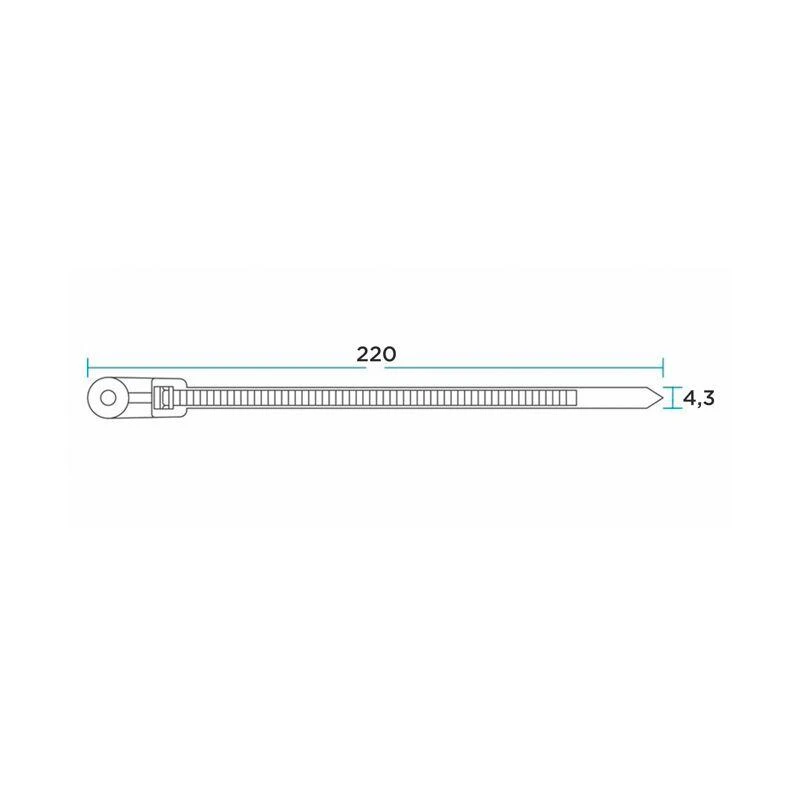 Хомут кабельный 4.3х200 нейл. под винт черн. (уп.100шт) Rexant 07-0205 2