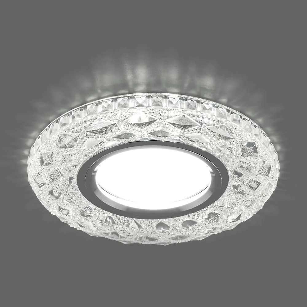Светильник встраиваемый с белой LED подсветкой Feron CD879 потолочный MR16 G5.3 прозрачный 28824 1