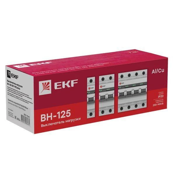 Выключатель нагрузки 4п 100А ВН-125 PROxima EKF SL125-4-100-pro 3