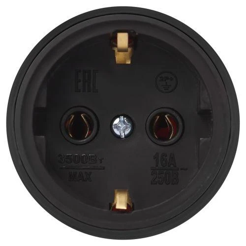 Розетка RX11-B-IP44 16А IP44 прямая с заземл. каучук черн. ЭРА Б0069325 8