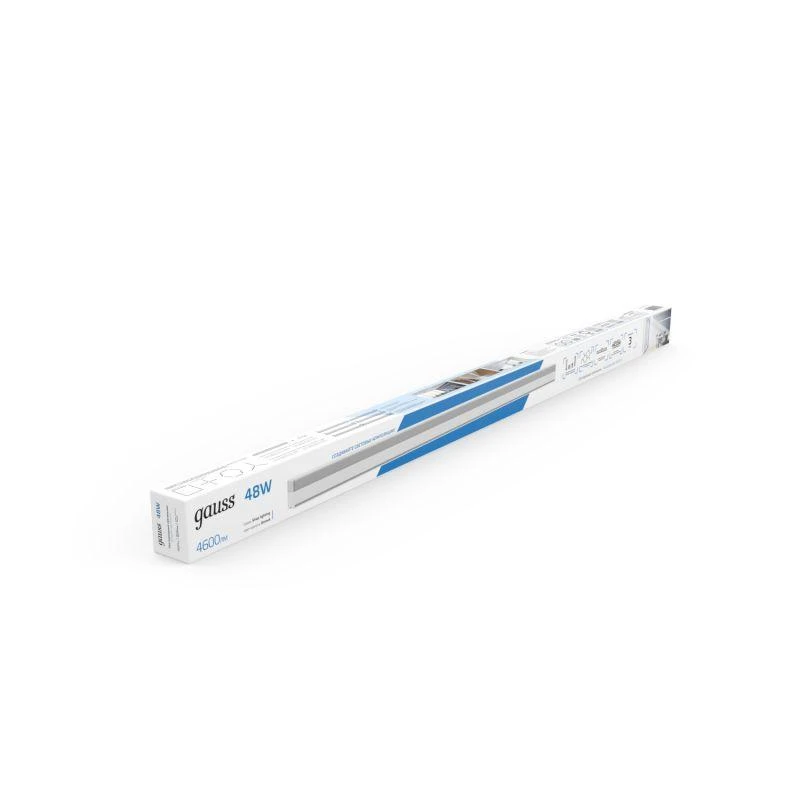 Светильник светодиодный Shop Lighting 48Вт 6500К IP40 4600лм 1180х70х55мм ДПО подвесной линейный матов. рассеив. бел. GAUSS 883525348 2