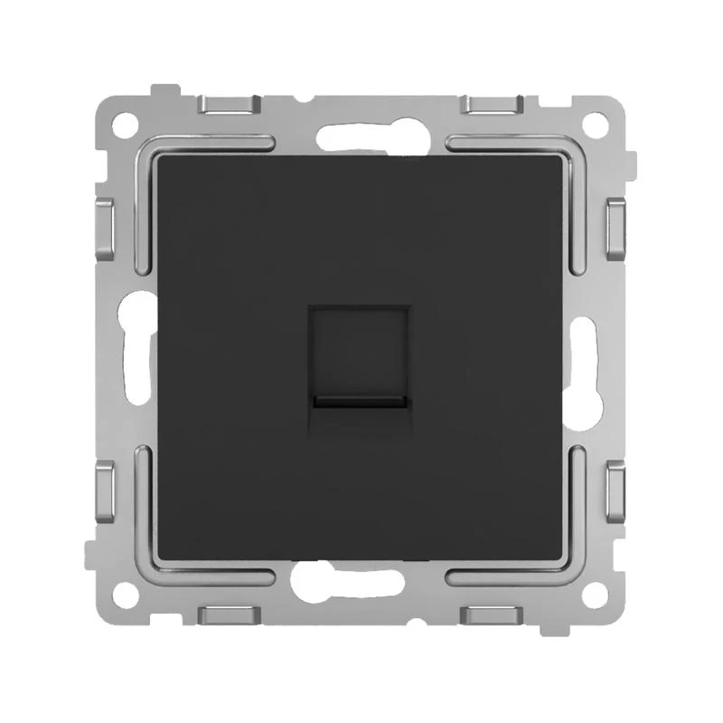 Розетка телефонная 1-м СП Pixel RJ11 механизм карбон TOKOV ELECTRIC TKE-PX-RT1-C14 1