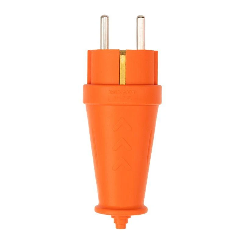 Вилка прямая влагозащ. 16А IP44 с заземл. COMPACT каучук оранж. Rexant 111-202 1
