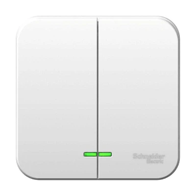 Выключатель 2-кл. ОП Blanca 6А IP20 (сх. 5) 250В с подсветкой с изолир. пластиной бел. SE BLNVA065111 0