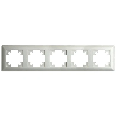 Рамка STEKKER, PFR00-7005-03 4-местная, серия Катрин, серебро 39801