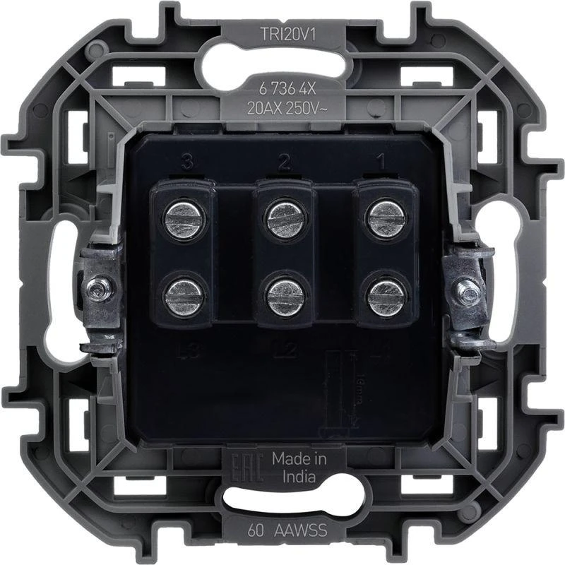 Выключатель 3-кл. Inspiria 20А IP20 250В 10AX механизм сл. кость IEK 673641 1