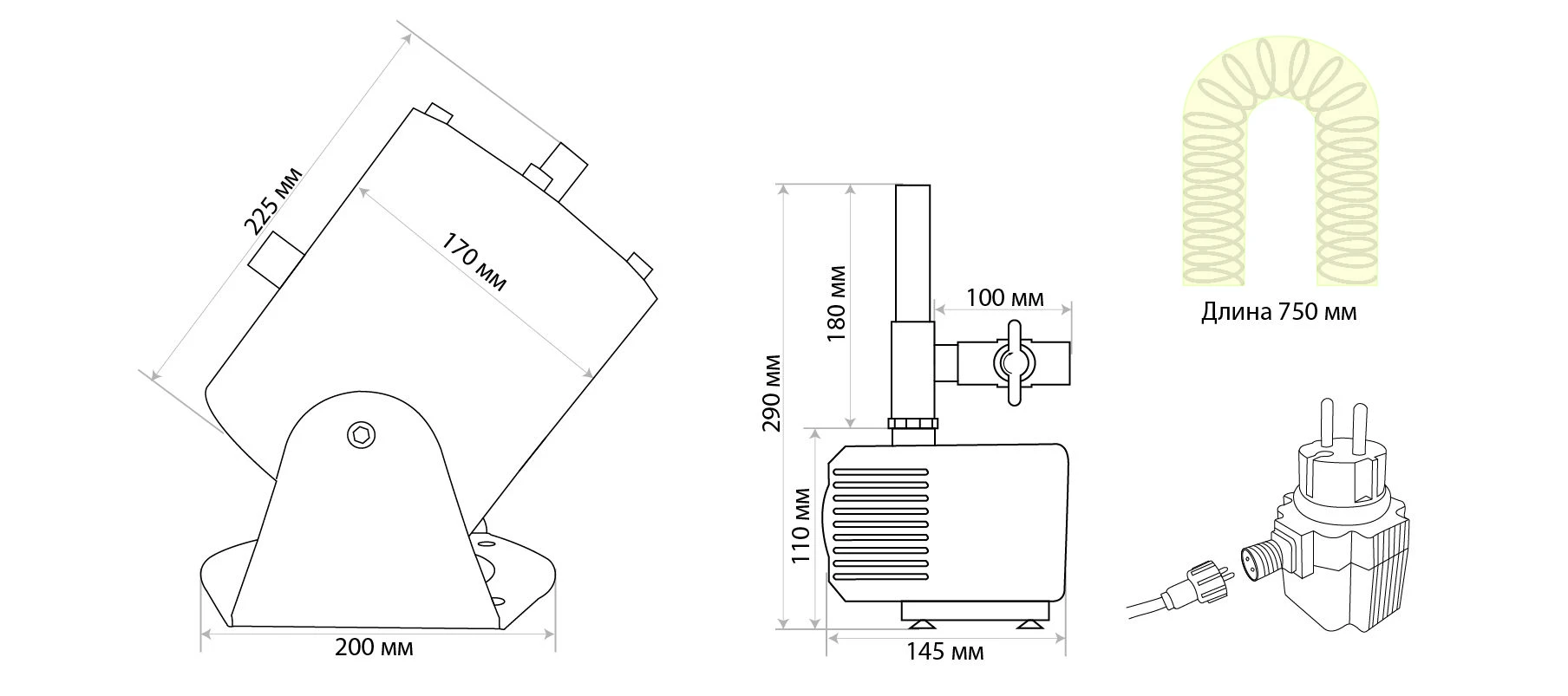 Насос фонтанный со светодиодной подсветкой Feron FPL103, D195*H273, 3W, 12-24V 29832 1