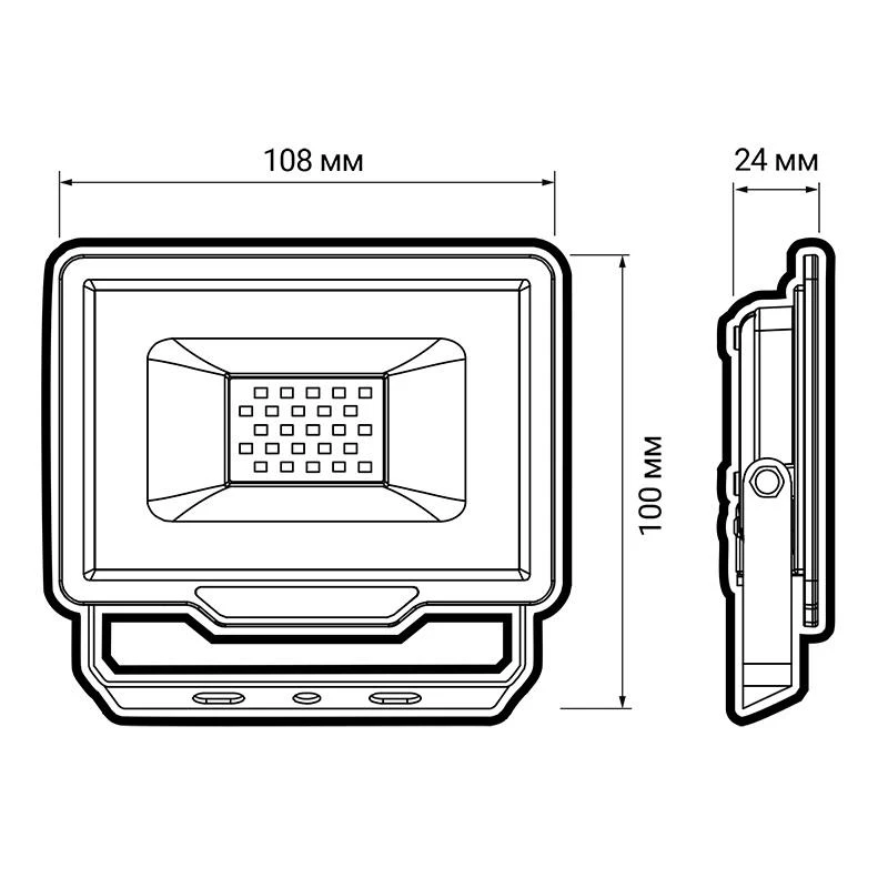 Прожектор светодиодный PFL-C3 20Вт 6500К IP65 ДО закален. прозр. стекло JazzWay 5023543A 5
