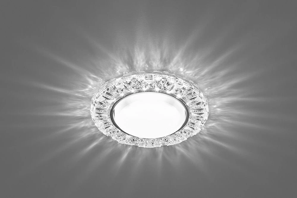 Светильник встраиваемый с белой LED подсветкой Feron CD4023 потолочный GX53 без лампы прозрачный 29476 1