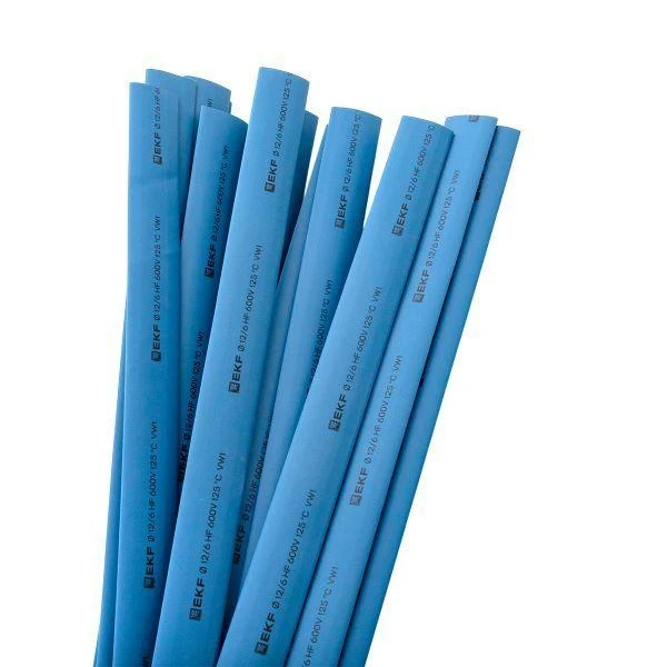 Трубка термоусадочная ТУТ нг 12/6 син. 1м (уп.50м) PROxima EKF tut-12-g-1m 1