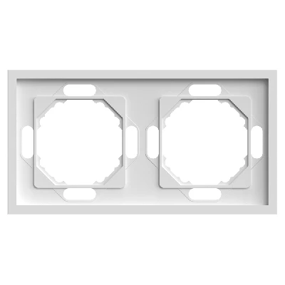 Рамка STEKKER, PFR00-5002-01 2-местная, серия Эмили, белый фарфор, soft touch 49885