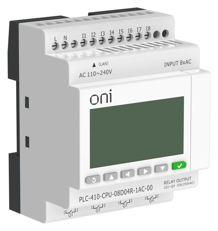 Модуль ЦПУ ПЛК 410 8 DI 4 RO 220В AC с Ethernet портом с экраном ONI PLC-410-CPU-08D04R-1AC-00 5