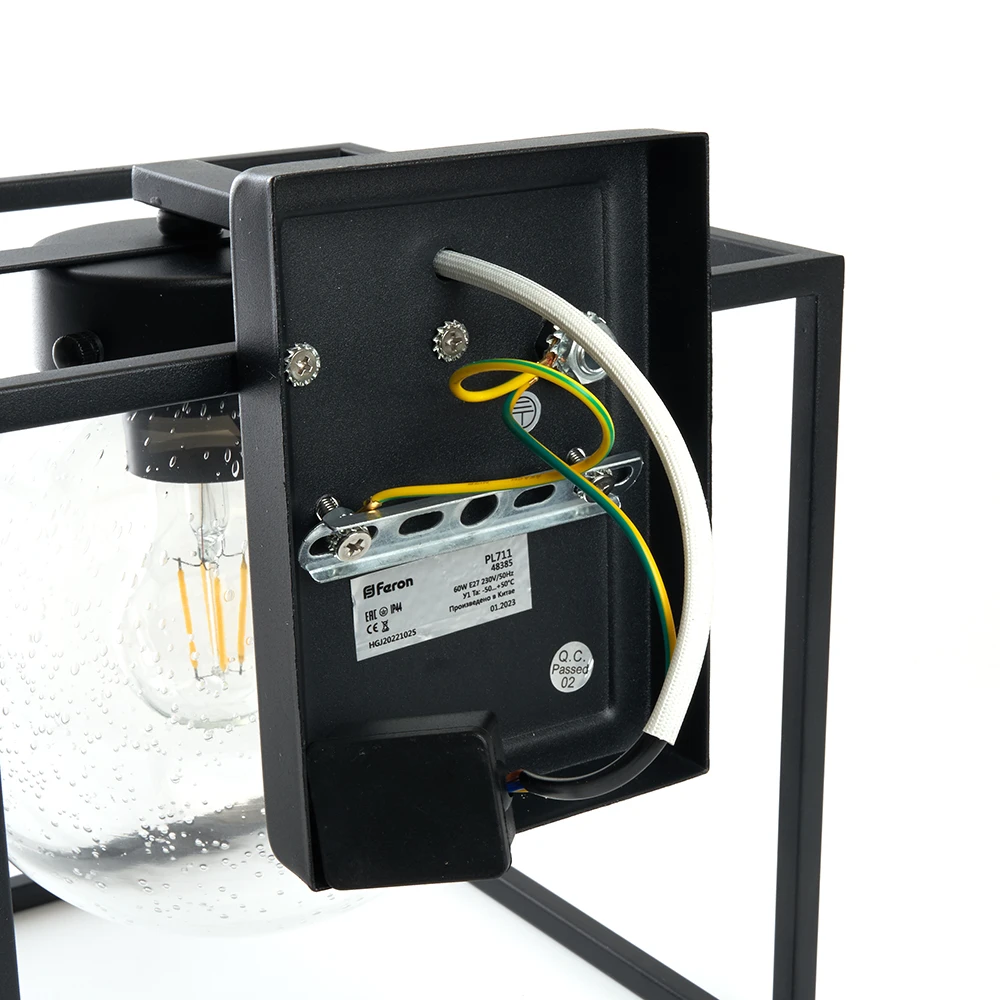 Светильник садово-парковый Feron PL711 на стену вниз 60W E27 230V, черный 48385 8