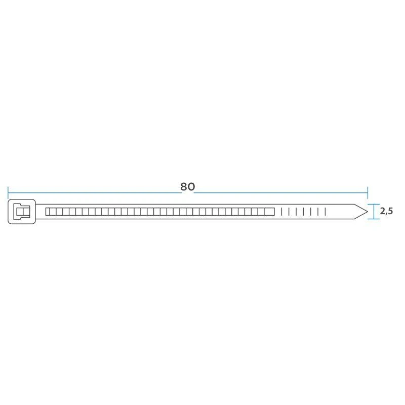 Хомут кабельный 2.5х80 нейл. черн. (уп.100шт) Rexant 07-0081 1