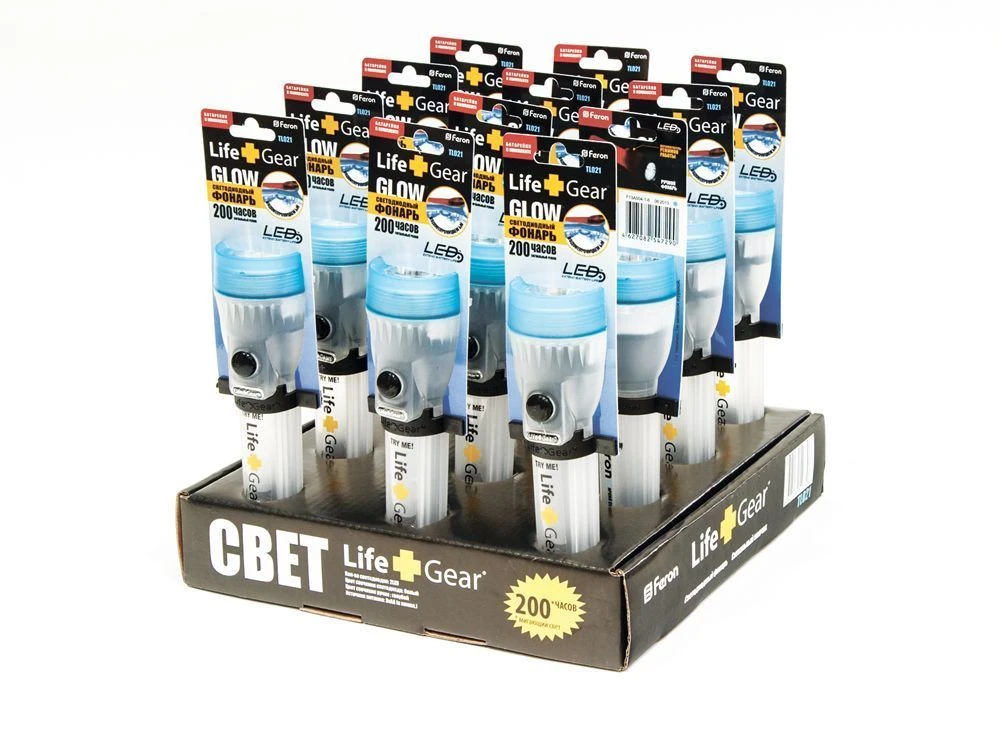 Фонарь 2 Leds голубой 3*LR44, TL021 12923 1