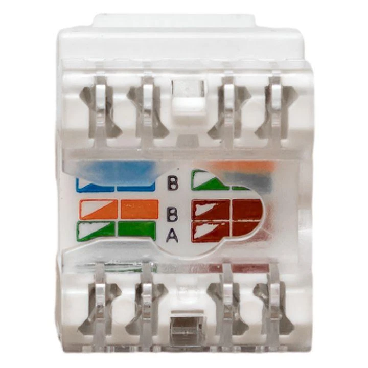 Модуль Keystone RJ45 кат.5E неэкранир. 110 IDC 180град. бел. TERACOM PRO EKF TRP-KSTN-180D-5EUTP-WH 1