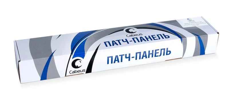 Патч-панель 19дюйм 1U 24 порта RJ45 кат.5E Dual IDC PL-24-Cat.5e-Dual IDC с задн. кабельн. организатором Cabeus 7000c 3