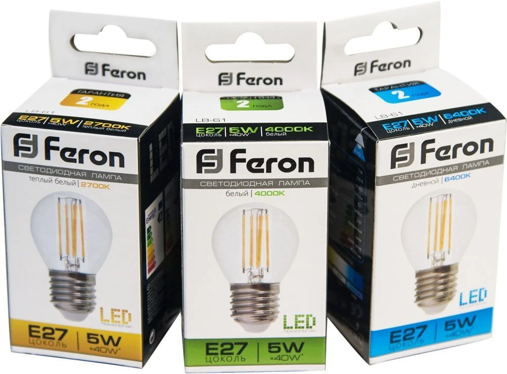 Лампа светодиодная Feron LB-61 Шарик E27 5W 6400K 25583 2