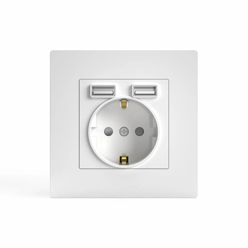 Розетка 1-м СП Pixel IP20 с заземл. с 2-мя заряд. устр. USB тип A+C механизм бел. TOKOV ELECTRIC TKE-PX-R1U2AC-C01 1