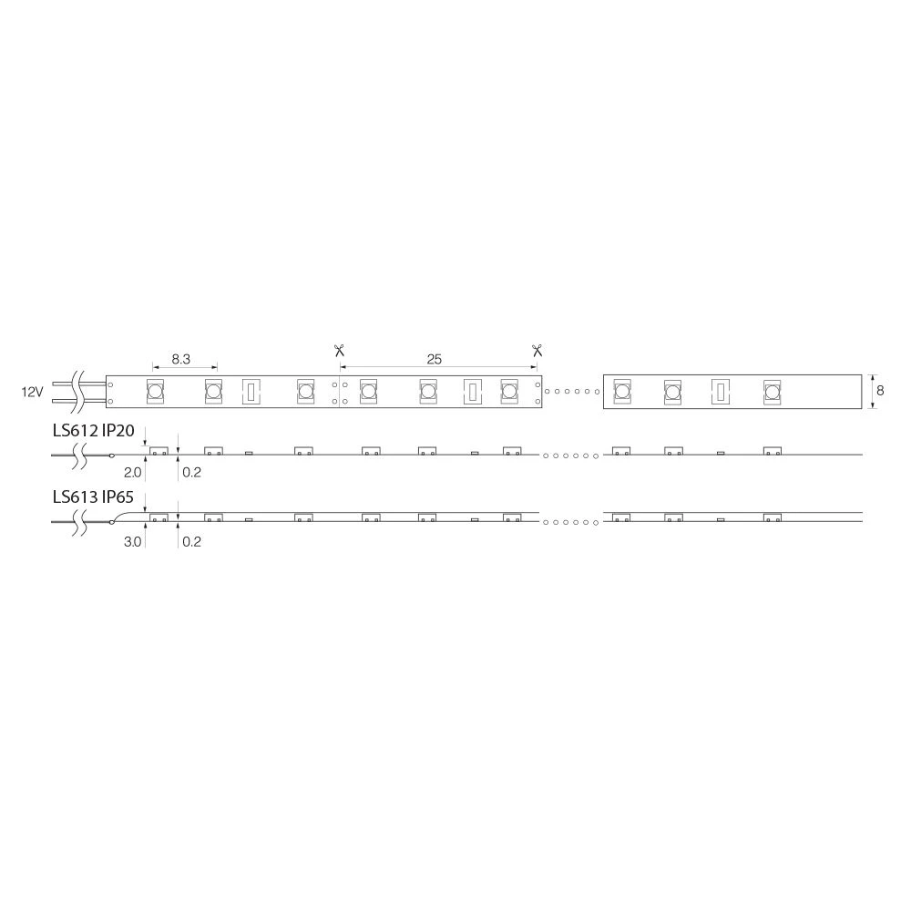 Светодиодная LED лента Feron LS613, 120SMD(2835)/m 9.6W/m 12V 5m 3000К 27732 5