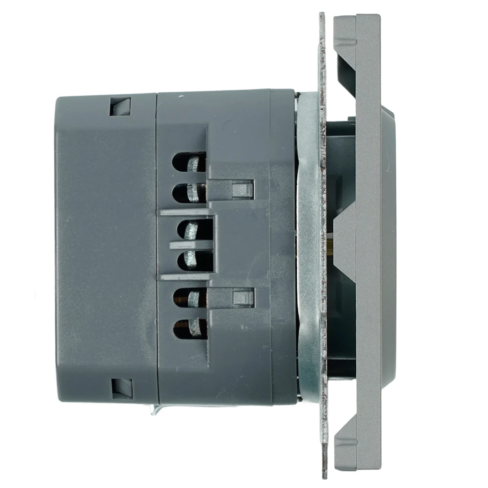 Розетка 1-местная з/ш с/з 16А + USB + Type C (механизм), Stekker, 250В, 20W, серия Эмили, платиново-серый, soft-touch, RST16-5119-10 50219 3
