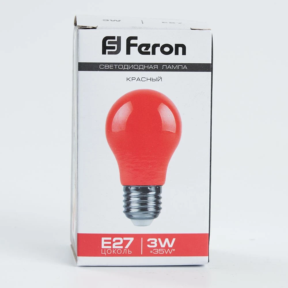 Лампа светодиодная Feron LB-375 E27 3W матовая 230V красная 25924 2