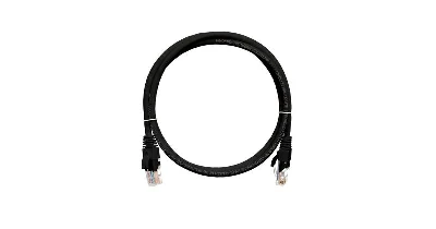 Шнур коммутационный кат.5E (класс D) U/UTP 4 пары 24 AWG (7х0.205мм) 100МГц 2хRJ45 (8P8C) T568B заливной с защитой защелки мж BC чистая медь LSZH нг(А)-HFLTx 0.5м черн. NIKOMAX NMC-PC4UD55B-005-C-BK