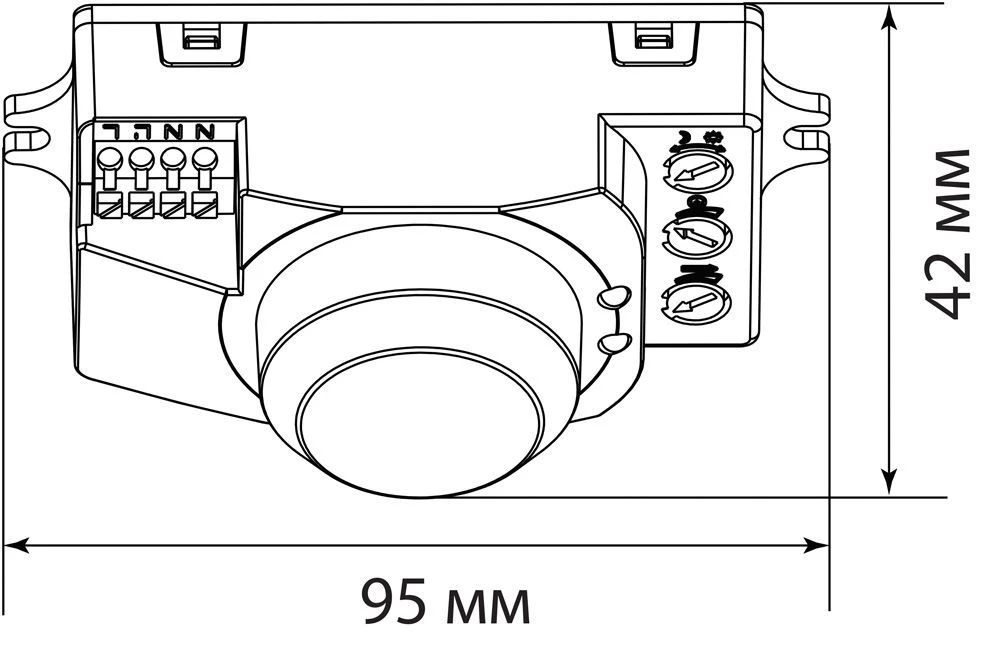 Микроволновый датчик движения 5.8GHz 230V 1200W 8m 360° белый, SEN40 22069 3